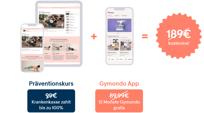 Starte jetzt kostenlos mit deinem Präventionskurs Rücken fit & gesund von Gymondo