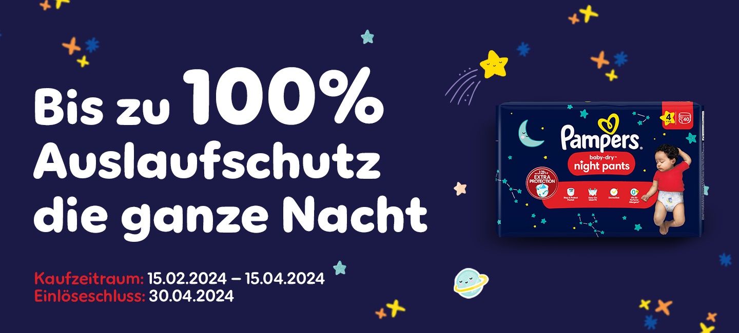 Spare jetzt beim Windelkauf: Pampers Night Pants Gratis Testen