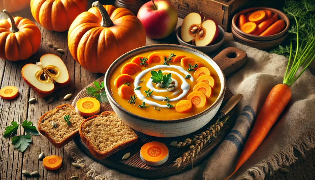 Kürbissuppe mit Karotten und Äpfeln