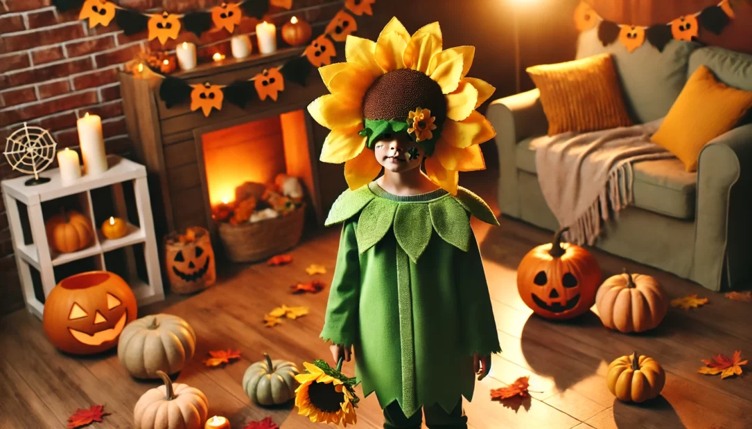 DIY Blume oder Sonnenblume Halloween-Kostüm für Kinder