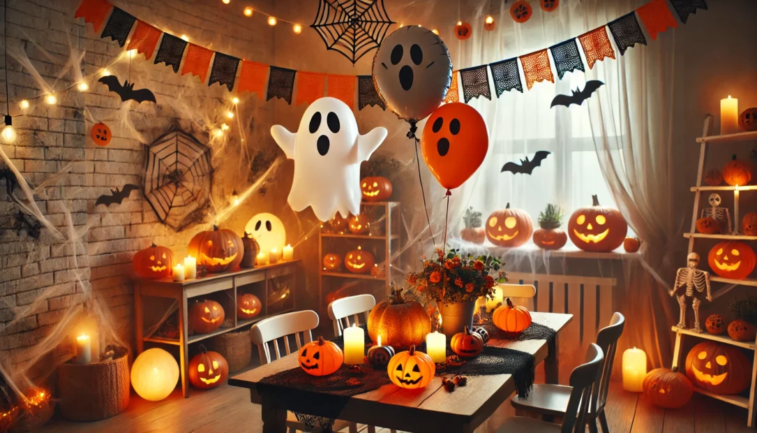 Gruselige Dekoration für eine kinderfreundliche Halloween-Party Gruselige, aber freundliche Dekorationen für eine kinderfreundliche Halloween-Party