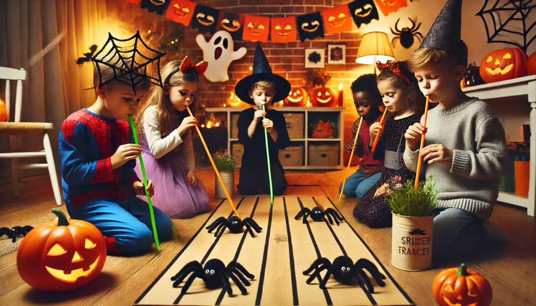Halloween-Spiele für Zuhause: Spinnenrennen Halloween-Spiele für Zuhause: Spinnenrennen