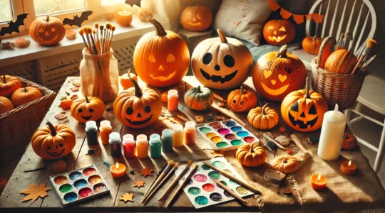 Herbstliche Bastelideen für Kinder: Kreative Kürbisdekorationen – Schnitzen und Bemalen für Halloween