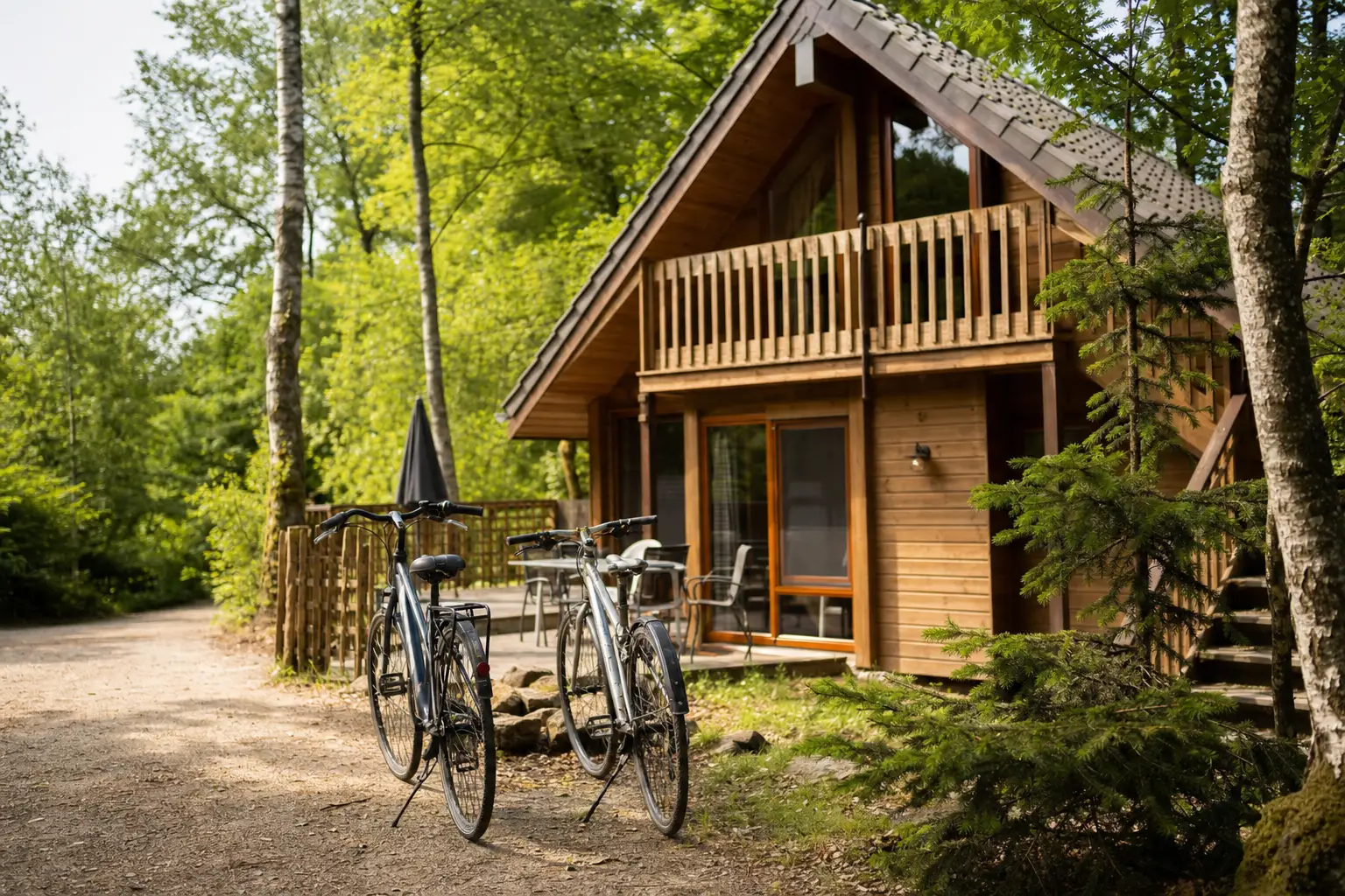 Ferienhaus zwischen Bäumen in Belgien