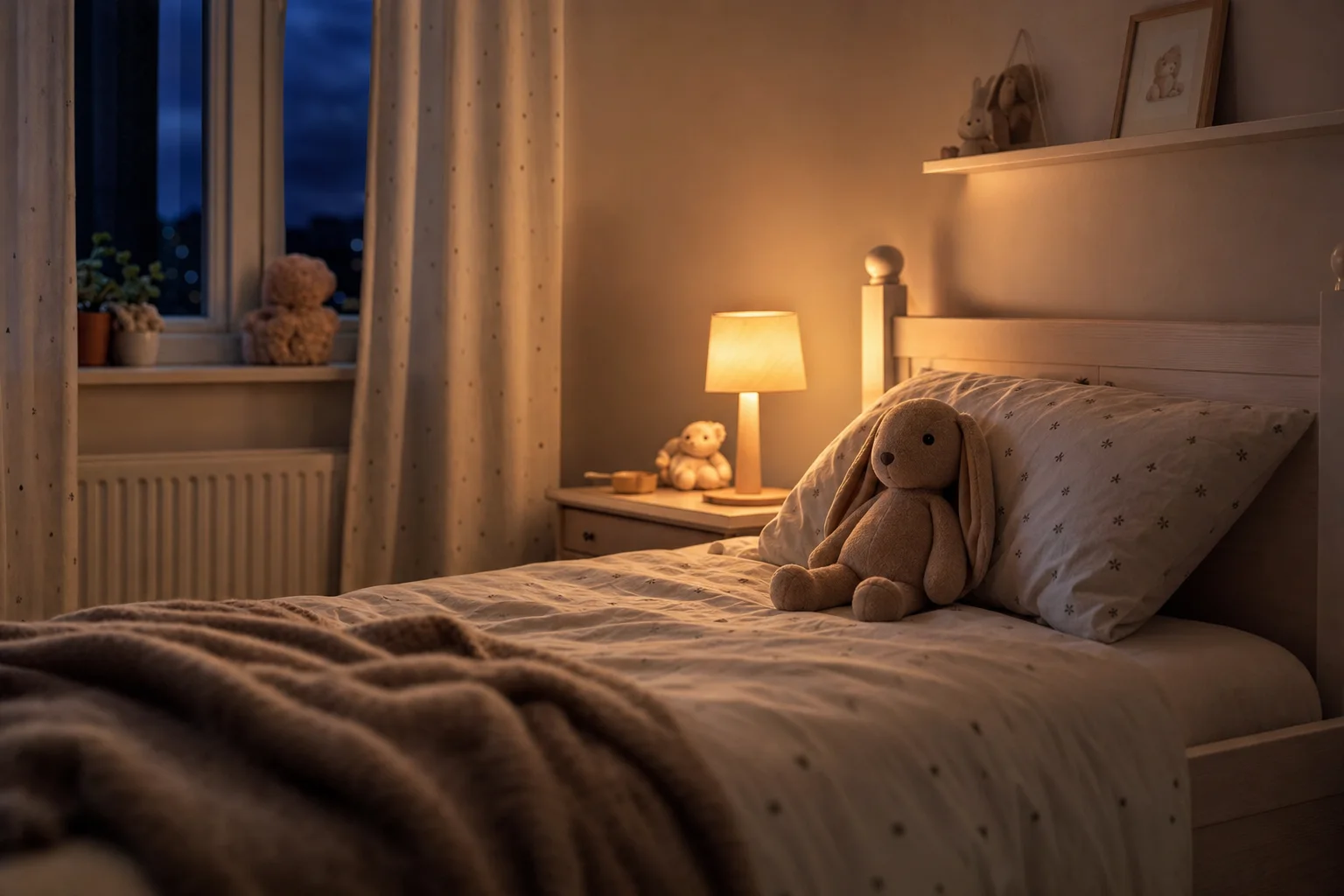 Gemütliches Kinderzimmer mit ruhiger Schlafatmosphäre