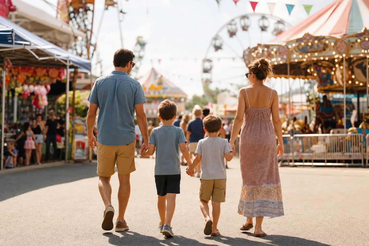 Familie in einem Freizeitpark