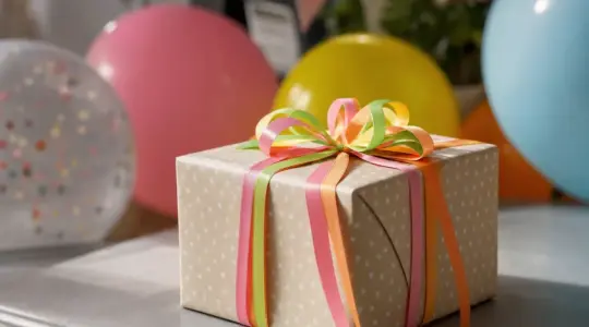 Verpacktes Geburtstagsgeschenk