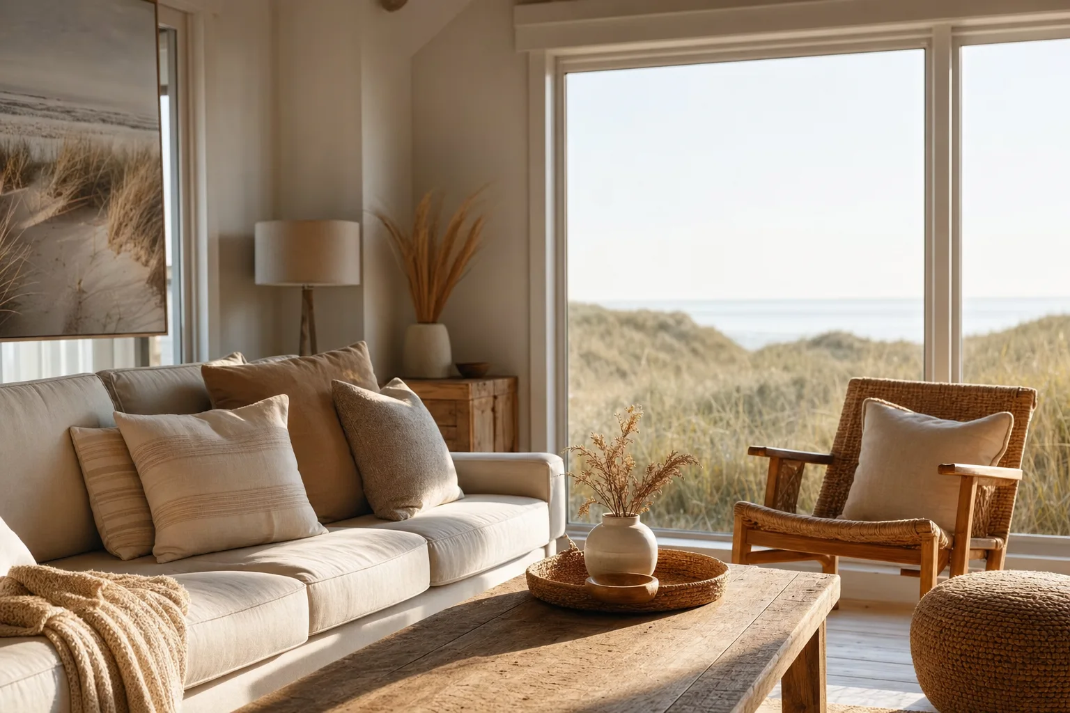 Wohnzimmer eines Strandhauses