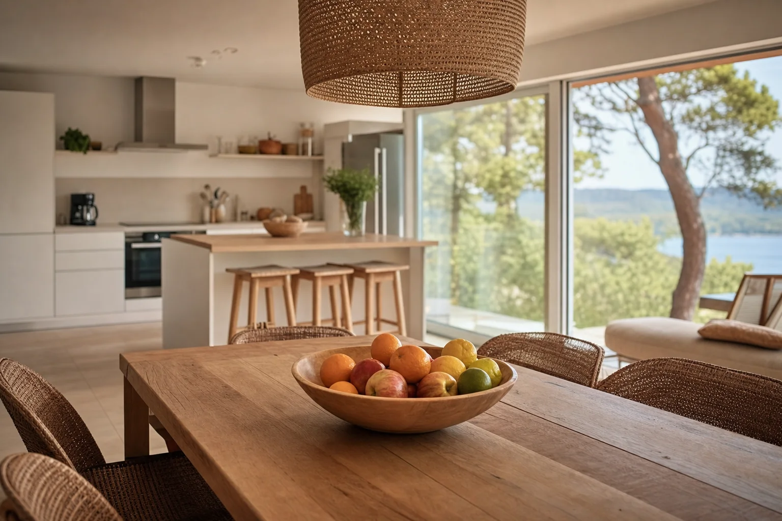 Offene Küche in einem Ferienhaus