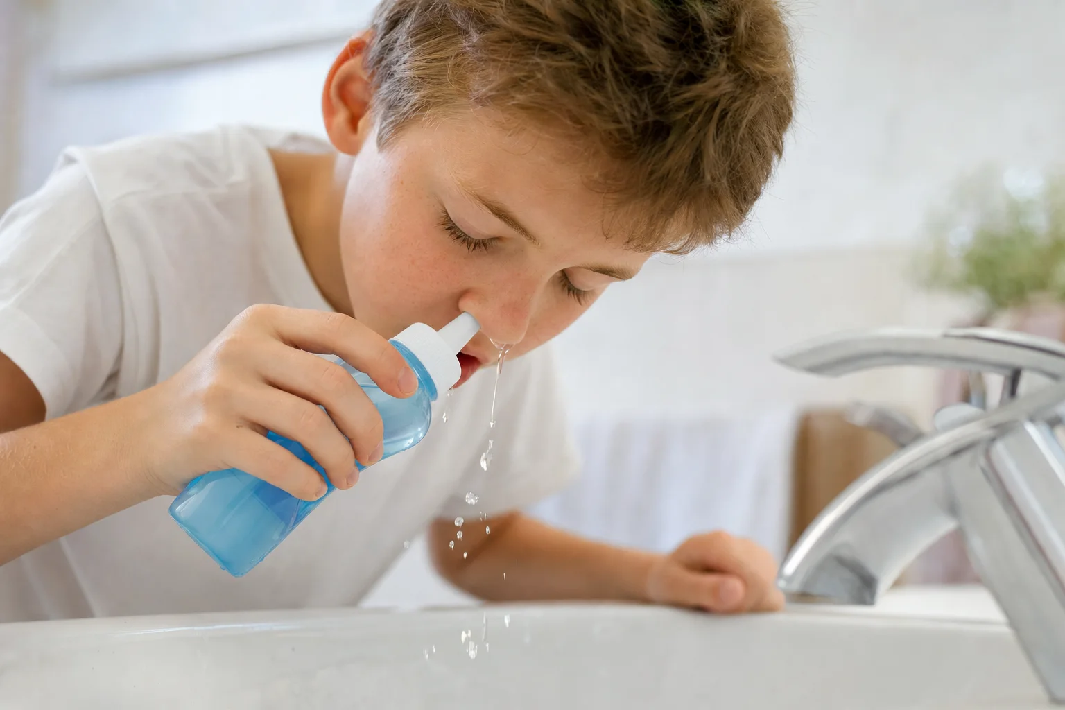 Salzwasser-Nasenspülungen fördern den Sekretabfluss