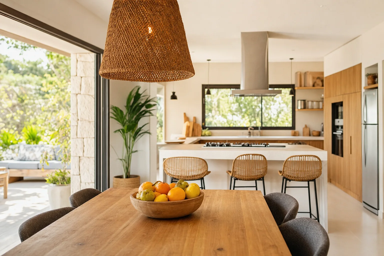 Offene Küche in einem Ferienhaus
